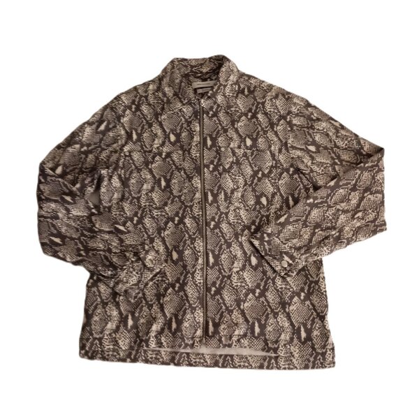 Urban Outfitters Gray and White Snake Skin Print Barn Coat Jacket Women’s Size S - Picture 5 of 15